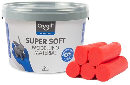 Creall plastilina roja - arcilla super suave cubo 1750g