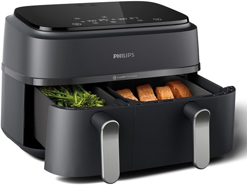 Philips freidora de aire doble cesta 9 litros tecnología Rapid Air gris-3