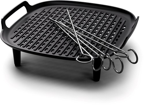 Philips accesorio grill Airfryer XXL - placa y brochetas - negro
