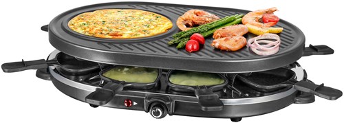 Daily Home raclette grill 8 personas ovalada revestimiento antiadherente negro