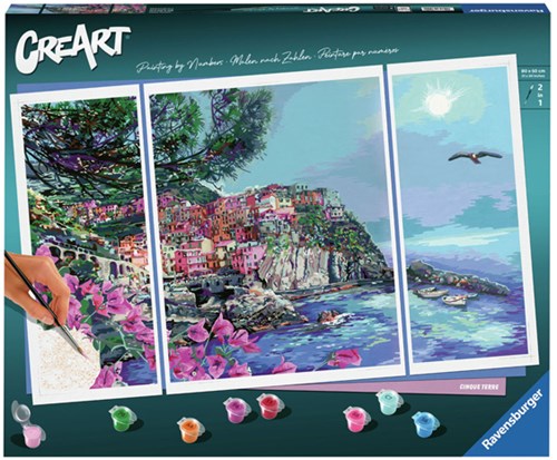 Ravensburger pintar por números - CreArt Romantic Cinque Terre set de pintura
