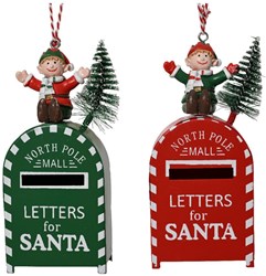 Decoris adorno navideño buzón hierro decoración con duende 10cm