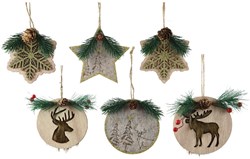 Decoris adorno navideño de madera decoración 8x1x8cm rústico