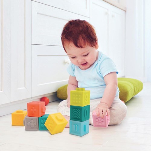 Ludi set de bloques suaves para bebés textura acanalada juguete sensorial-3