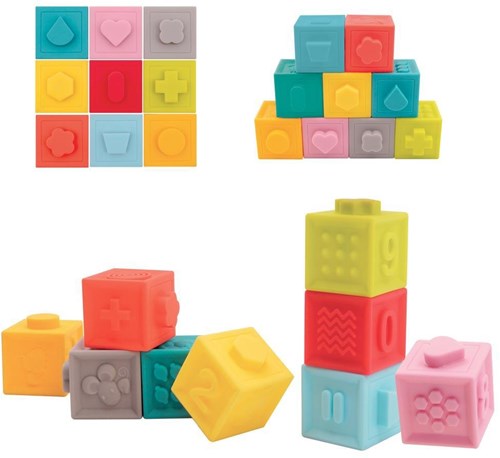 Ludi set de bloques suaves para bebés textura acanalada juguete sensorial-2