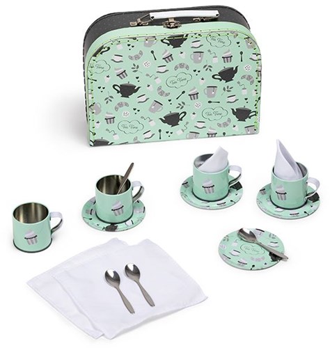 EurekaKids juego de té juguete verde juego educativo de rol-2