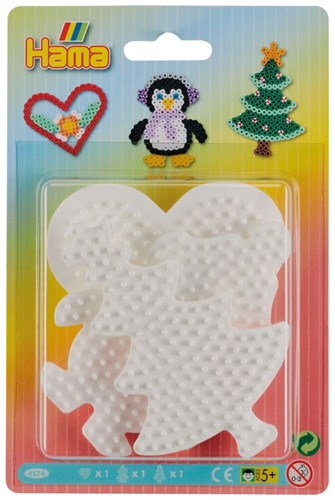 Hama bases para cuentas de planchar - bases creativas corazón, pingüino, árbol-2