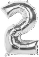 Boland globo de foil número 2 plata 86cm decoración fiesta helio