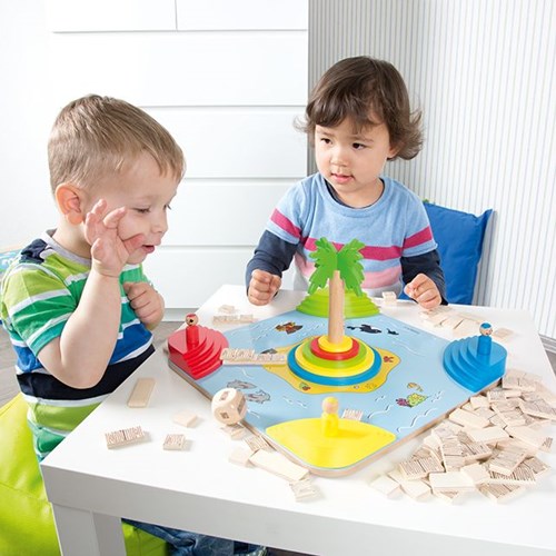 Beleduc juego de madera Tropicano - juego estratégico pirata para niños