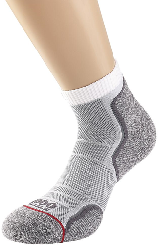 1000 Mile calcetines running mujer - tobilleros - blanco/gris - transpirables