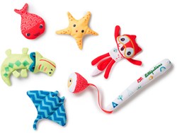 Lilliputiens juego de pesca Alice - Juguete de baño magnético - 6 piezas - Multicolor
