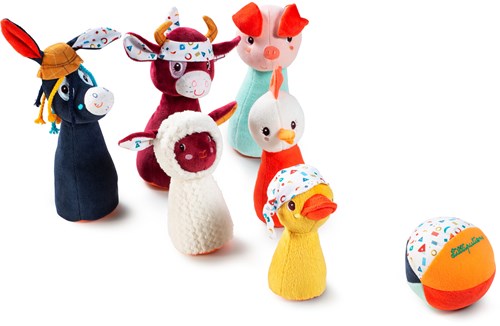 Lilliputiens juego de bolos granja - Mi primer set de bolos suave para niños pequeños