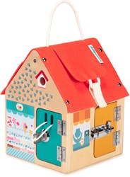 Lilliputiens casa de madera con pestillos - juguete educativo con cerraduras