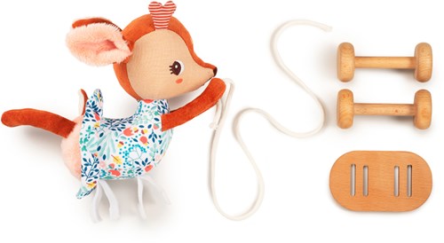 Lilliputiens peluche de arrastre cierva Stella - juguete de madera para primeros pasos-2