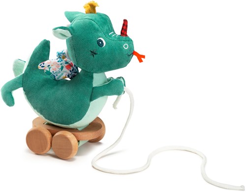 Lilliputiens juguete de arrastre - Dragón Joe figura de madera y peluche
