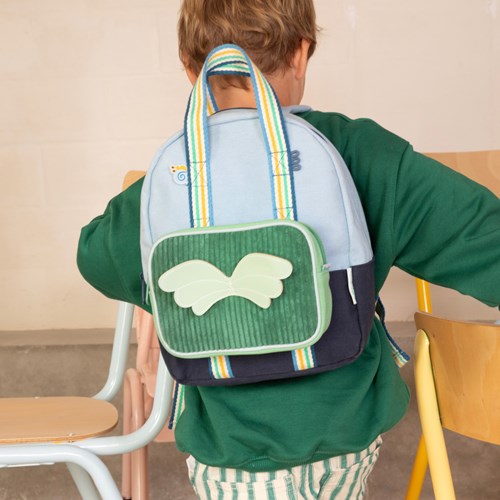 Lilliputiens mochila azul océano mochila infantil impermeable algodón-3