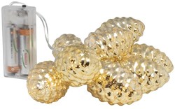 Svenska Living guirnalda LED piñas doradas luz cálida blanca 110 cm decoración