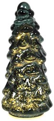 Svenska Living decoración árbol de Navidad vidrio LED verde 20cm luz ambiental