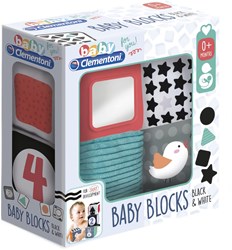 Clementoni bloques para bebés - cubos suaves de peluche blanco-negro para bebés