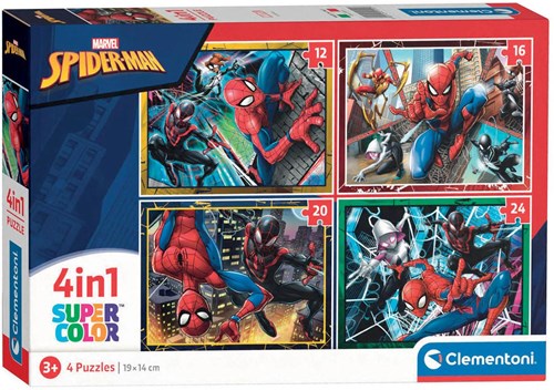 Clementoni puzzle Spiderman - 4 en 1 - puzzle infantil cartón