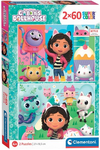 Clementoni puzzle Gabby's Dollhouse 2x60 piezas puzzle infantil cartón