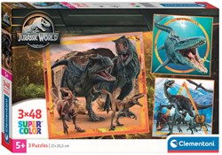 Clementoni puzzle Jurassic World 3x48 piezas - rompecabezas infantil
