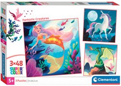 Clementoni puzzle - Criaturas fantásticas - 3x48 piezas - Niños