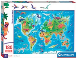 Clementoni puzzle mapa de dinosaurios - 180 piezas - juguete educativo