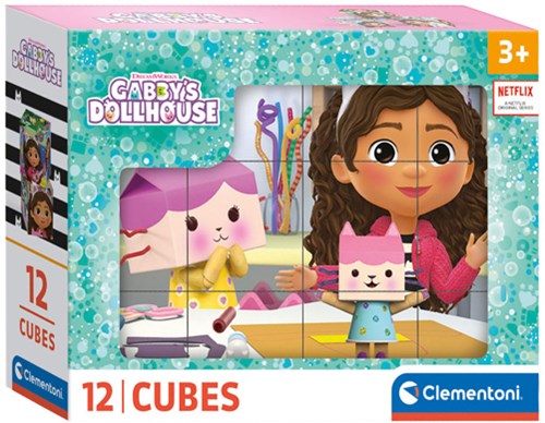 Clementoni puzzle de bloques Gabby's Dollhouse - 12 bloques - Puzzle de dibujos animados