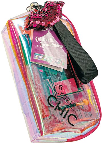 Clementoni bolso de maquillaje Crazy Chic con sombras y brillo labial