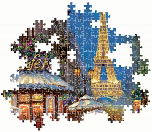 Clementoni puzzle 500 piezas - Night at the Eiffel Cafe - rompecabezas adultos-3