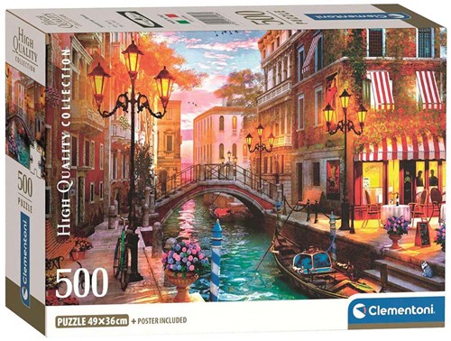 Clementoni puzzle - 500 piezas - Atardecer sobre Venecia - Caja compacta