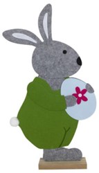 Svenska Living decoración ventana conejo Pascua fieltro con huevo 61cm
