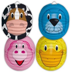 12 Faroles con forma de bola de animales 22 cm