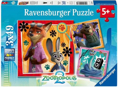 Ravensburger puzzle Zootopia - puzzle infantil 3x49 piezas cartón