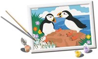 Ravensburger set pintar por números frailecillos manualidades creativas-3