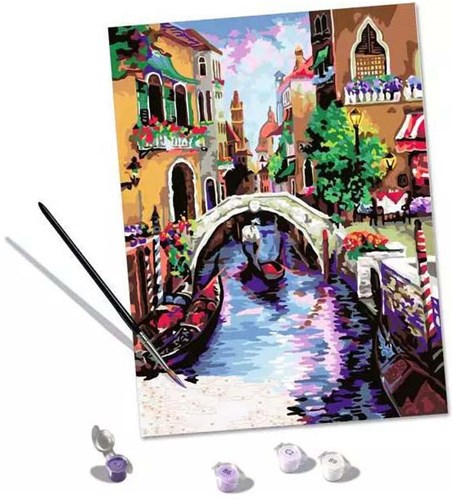 Ravensburger set de pintar por números - Lienzo arte Venecia adultos-3