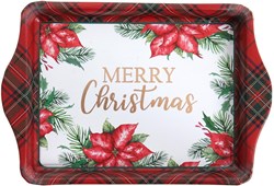 Koffie tray kerst bloem goud 21x14x2cm