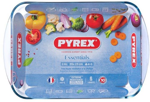 Pyrex fuente horno vidrio 34x23cm 2,6l - utensilio de cocina resistente al calor