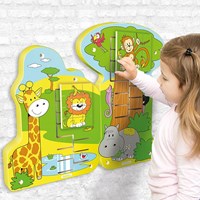 Beleduc juego de pared jungla mono juguete educativo de madera 51 cm