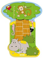 Beleduc juego de pared jungla mono juguete educativo de madera 51 cm-2