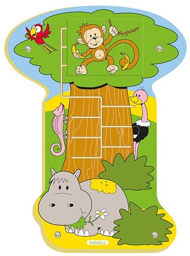 Beleduc juego de pared jungla mono juguete educativo de madera 51 cm-2