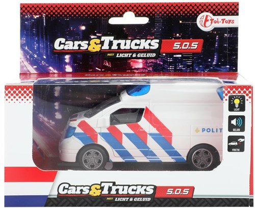 Toi-Toys coche de policía de juguete con luz y sonido - fricción