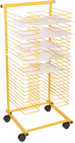 Eduplay estante secador de papel amarillo - resistente secador de arte metálico