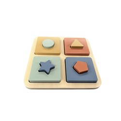 Atan puzzle de madera formas juguete educativo colorido
