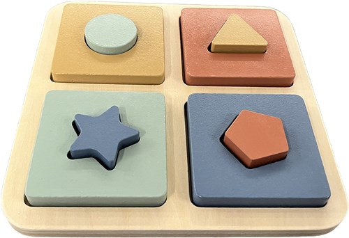 Atan puzzle de madera formas juguete educativo colorido