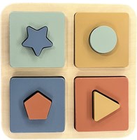 Atan puzzle de madera formas juguete educativo colorido-2