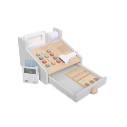 Atan caja registradora de juguete de madera con escáner y terminal - juego educativo