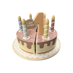 Atan pastel de cumpleaños de madera juguete - juego de rol y creatividad