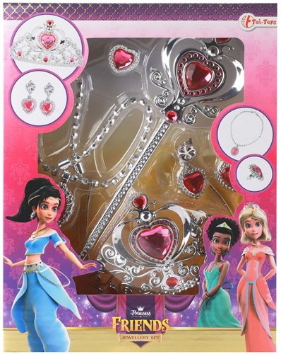Toi-Toys set de joyas de princesa con tiara y varita mágica para niños